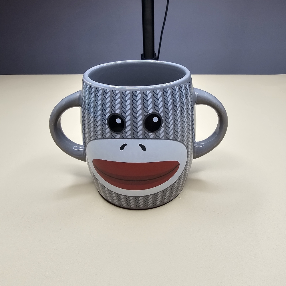 Sock Monkey 2 Handle Coffee Mug Cup by Galerie